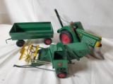 1948 Oliver 77 Tin Tractor, Tin Gravity Wagon, Tin Grain Master