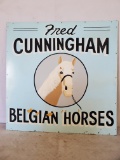 Fred Cunningham Belgain Horses Sign