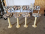 4 Diner Barstools W/Cast Iron Base