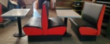 Black and Red Diner Booths W/Tables