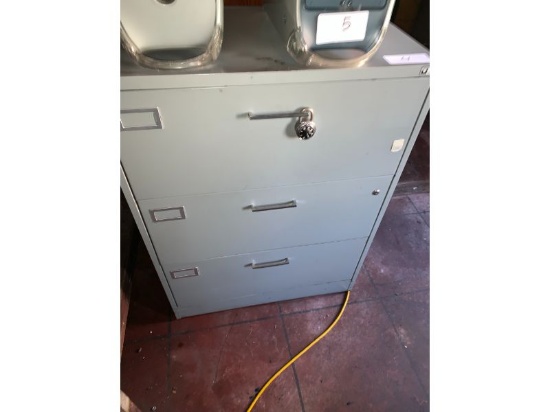Jeffsteel 3 drawer file cabinet, no key