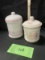 Two ceramic vanity cannisters