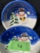 2 Christmas bowls, Gibson, handpainted