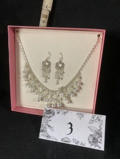 Earrings and Necklace set, nickel free Austrian crystal costume