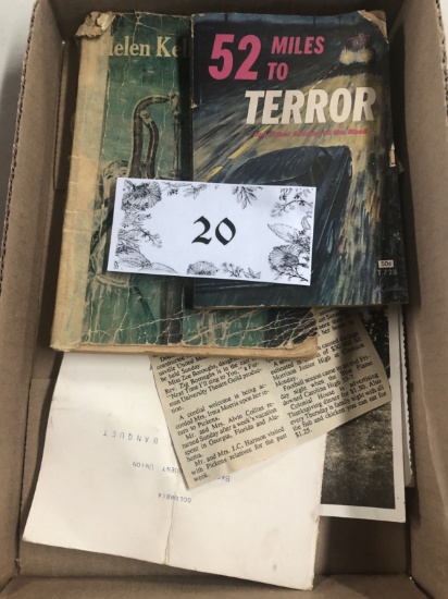 books, Helen Keller's Teacher, 52 miles to terror, old ephemera