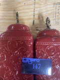 Pair of ceramic canisters