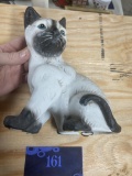 Ceramic Siamese cat, music box