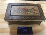 Box, Hand painted floral, music box,