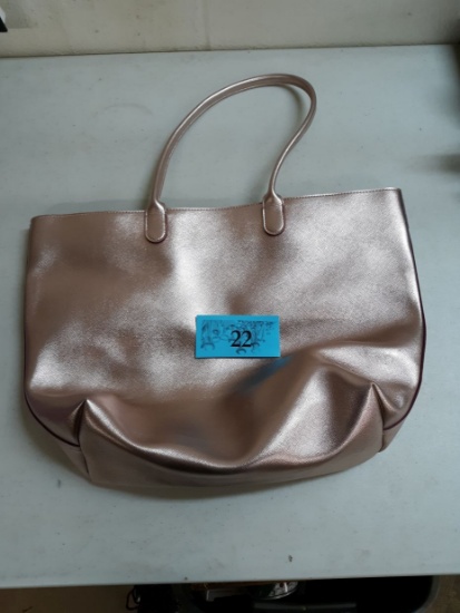 pink metallic purse