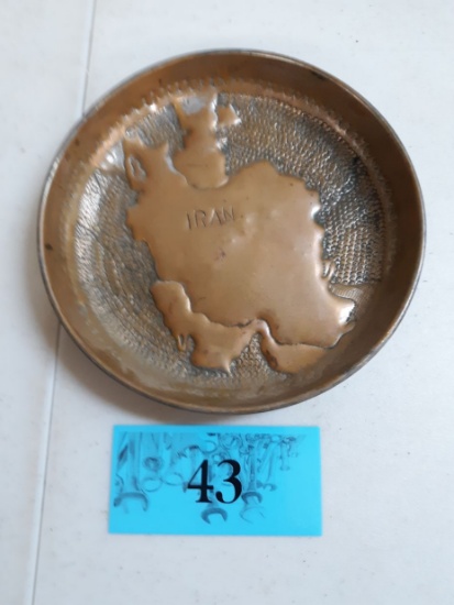 copper over tin décor plate, Iran