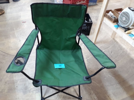 green folding chair