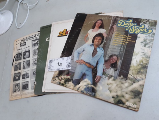 four vinyl records, sonny james, charley pride, ace cannon, Dave and sugar