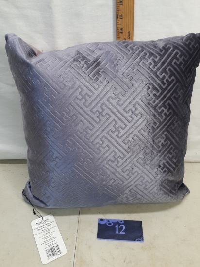Pillow, purple, Greek Key Velvet Jacquard