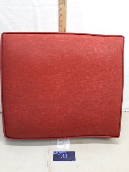 Red cushion, outdoor fabric