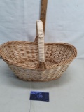large woven handled basket