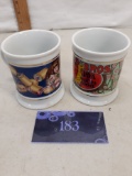 Two Corner Store Mug Collection, 1980s, Clarks, Hills Bros