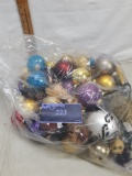 bag of christmas ornaments