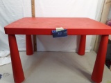 plastic red kids table