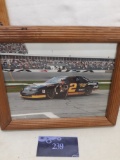 Framed image, wood frame, picture of Nascar Driver, Rusty Wallace