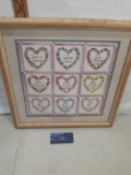 framed image, hearts with sayings