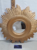 mirror, small round, sunburst frame