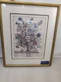 framed image, floral, wood frame