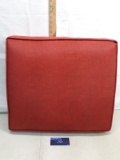 Red cushion, outdoor fabric