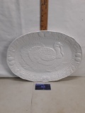 Turkey platter, White Ceramic, Sakura, Taiwan