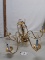 Brass 5 arm chandelier