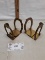 two sets brass horseshoe bookends