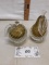 pear and apple glass paper weights