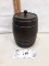 wood barrel shaped canister