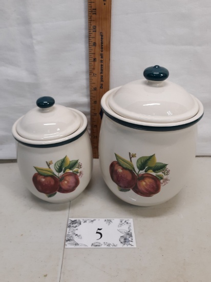 Casuals two canister set, apples transfer