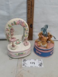 music boxes, dancing girl and teddy bears