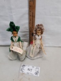 two small hand made dolls, New Orleans and Mississippi