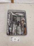 Silverware set, Oneida, plus extras, in wire organizer