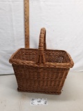 tall woven basket with handle