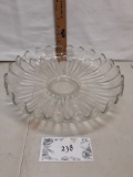 large round flower edge glass serving plate