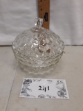 Indiana Glass Whitehall Stacked Cube lidded candy dish