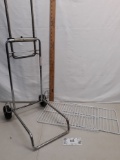 two refrigerator racks and luggage rolling cart