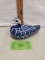 Ceramic Duck box, handpainted, blue and white