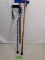 floral metal cane and spiral carved wood cane