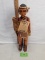 Handmade wood and leather doll, Female large Figurine, Botswana