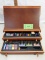 wood box portable artist set. Easel and drawers for storage