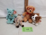 Plush animals, three Ty Beanie Babies and other