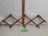 expandable wall coat rack, wood