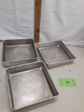 3- 8x8x2 aluminum baking pans