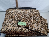 Leopard print satin blanket, 63x86