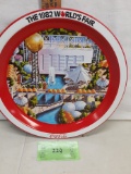 1982 Coca Cola round tray, World's Fair