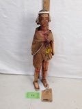 Handmade wood and leather doll, Male large Figurine, Botswana